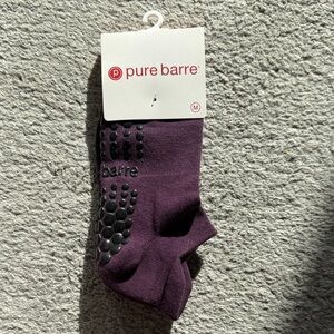 Pure Barre Dark Purple Athletic Grip Socks
